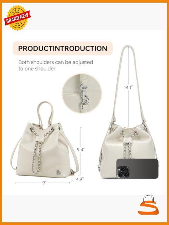 Leather Backpack Purse for Women Convertible Shoulder Bag with Chain Strap main image 5